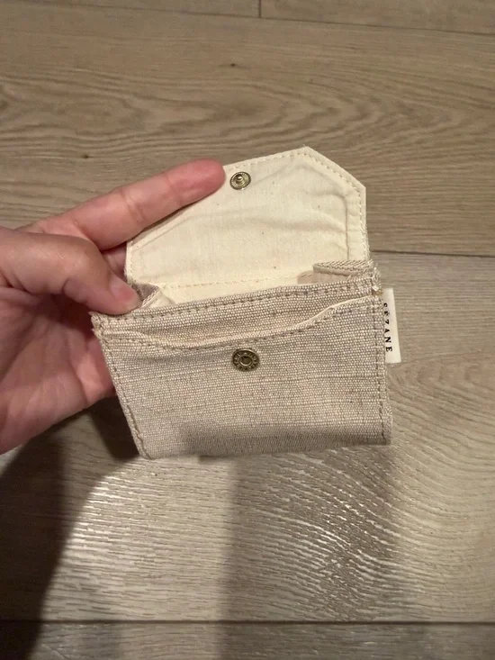 Sézane Natural Linen Snap Wallet NWOT - Picture 2 of 4